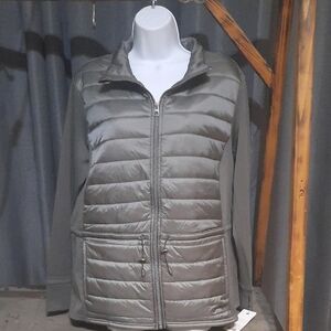 Apana Yoga Lifestyle Women's Gray Puffer Jacket